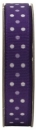 1,5m. Grossgrain Rolle "Purple mit Punkten"